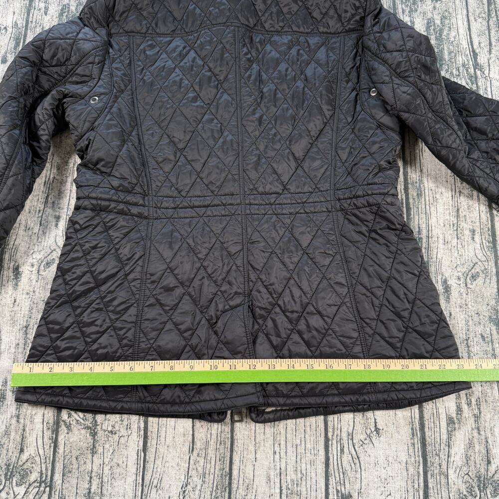 Burberry Brit Quilted Jacket Women XL Black Nova Check Lined Lightweight Coat - Picture 14 of 16